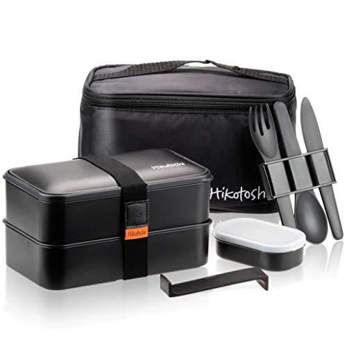 HIKOTOSHI Bento Box Sushi Giapponese Portapranzo Ermetico Lunchbox Japan Nero