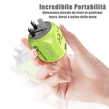 Carica l&#39;immagine nel visualizzatore di Gallery, Milool Adattatore Universale da Viaggio con QC3.0 Quick Charge 2 Porte Verde