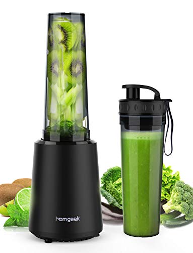 homgeek Mini Frullatore, Blender Smoothie Maker, Mixer per Frullati, Nero