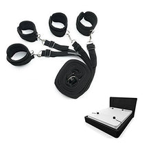 Carica l&#39;immagine nel visualizzatore di Gallery, BONDAGERIE® Kit letto con Manette, Morbide e Imbottite, regolabili e Nero - Ilgrandebazar