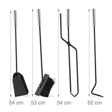 Carica l&#39;immagine nel visualizzatore di Gallery, Relaxdays 10022290 Accessori Camino, 5 Pezzi, Moderno, Porta-Attrezzi,...
