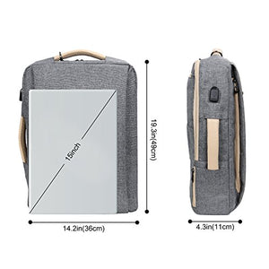 Lifewit Zaino Porta PC, Borsa Per Laptop con Caricatore USB, 15,6 Pollici