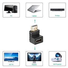 Carica l'immagine nel visualizzatore di Gallery, J&amp;D Adattatore HDMI da 90 Gradi e 270 Gradi, 2-Pack Placcato Oro