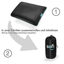 Carica l'immagine nel visualizzatore di Gallery, sofi Cuscino Campeggio per cervicale - da Viaggio in Memory Foam Nero