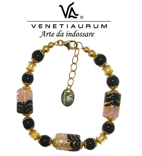 Venetiaurum - Bracciale in vetro di Murano e Argento 925 Made Italy