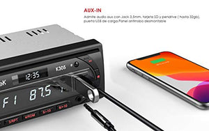 Autoradio Bluetooth RDS Stereo ieGeek, Luce dei Tasti a 7 Colori, 60WX4...