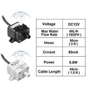 TSSS 12 V DC Submersible Micro pompa ad acqua senza spazzole 0,8 W 68 L/H...