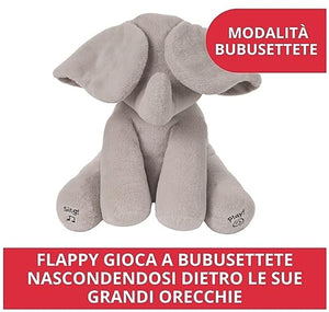GUND Flappy Elefantino Peluche Interattivo | Canta e parla in Italiano | Muove le orecchie | Peluche di 30.5 cm | Peluche per bambini da 10 Mesi