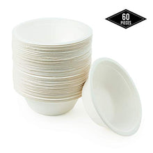 Carica l&#39;immagine nel visualizzatore di Gallery, 60 Ciotole di Carta Canna da Zucchero USA e Getta, 350ml - Monouso,... - Ilgrandebazar