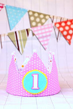 Carica l&#39;immagine nel visualizzatore di Gallery, Decorazione di compleanno, corona stoffa per neonati e bambina - Ilgrandebazar