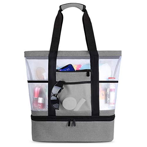 Vbiger Borsa Mare Donna da Spiaggia Borse Estive Grigio