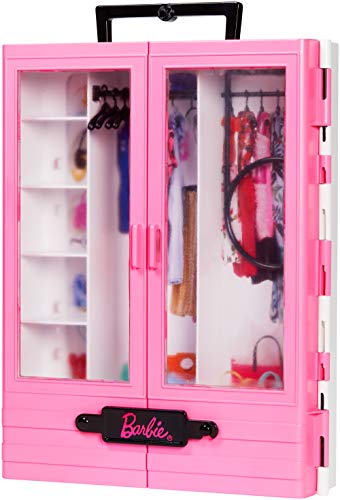 Barbie- Armadio Fashionistas Rosa con Accessori, Bambola Non Inclusa,. –