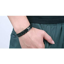 Carica l&#39;immagine nel visualizzatore di Gallery, Amery Braccialetto Magnetico da Uomo Bracciali Terapia Magnetica Nero - Ilgrandebazar