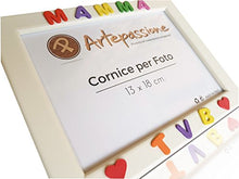Carica l&#39;immagine nel visualizzatore di Gallery, Cornici per foto in legno con la scritta Mamma TVB e decorata cuoricini,... - Ilgrandebazar