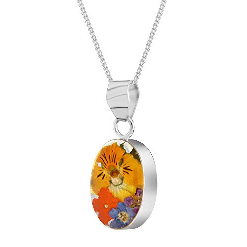 Bisanzio Collection Handmade collana ovale Spring bouquet in argento con... - Ilgrandebazar