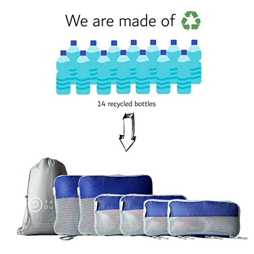 Set 7 Packing Cubes Per Valigia - Organizzatore Viaggio Con Sacchetti Compressione | Blu Impermeabile - Foto 6