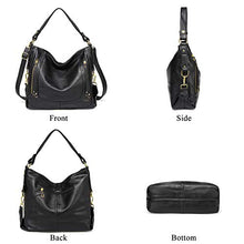 Carica l&#39;immagine nel visualizzatore di Gallery, Kasgo Borsa Donna, Grande Borse Tracolla Pelle PU a Spalla Moda Nero