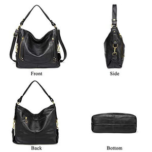 Kasgo Borsa Donna, Grande Borse Tracolla Pelle PU a Spalla Moda Nero