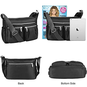 Borsa A Tracolla Donna In PU Nero - Multitasca 20x10x18 Cm, Leggera E Regolabile Per Shopping E Viaggi - 3