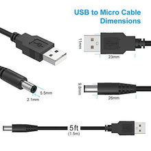 Carica l'immagine nel visualizzatore di Gallery, BERLS Cavo Alimentazione Universale 5V, USB a 5.5 * 2.1mm Filo Caricatore...