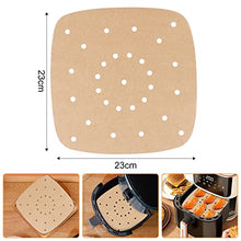 Carica l&#39;immagine nel visualizzatore di Gallery, 100 Pezzi Carta forno per Friggitrice ad aria，Fodera di Carta usa e Getta per Friggitrice ad aria accessori,pergamena Carta da Forno per Padelle，facile da pulire, lontano da macchie di olio