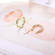 Carica l'immagine nel visualizzatore di Gallery, Sllaiss, piccoli orecchini a cerchio intrecciati in argento Sterling S925,... - Ilgrandebazar