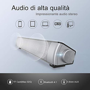 VersionTECH. Soundbar 2.0 Canali, Altoparlante Hi-Fi Suono Surround 3D,...