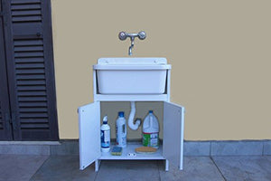 Negrari 5001PKC Lavatoio Salvaspazio, Bianco, 55 x 35 x 78 cm - Ilgrandebazar