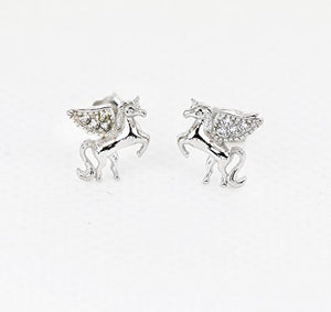 findout F1835 - Orecchini a Perno a Forma di Unicorno, in Argento Sterling... - Ilgrandebazar