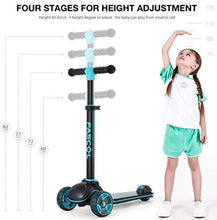 Carica l&#39;immagine nel visualizzatore di Gallery, Fascol Monopattino 3 Ruote per Bambino Scooter Pieghevole con Altezza Blu