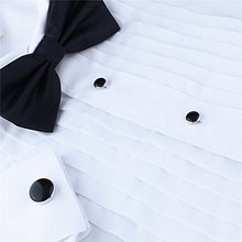 Carica l&#39;immagine nel visualizzatore di Gallery, HAWSON Classic Nero Uomo Francese Tuxedo Shirt Borchie e Silver Tone/Black - Ilgrandebazar