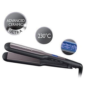 Remington Piastra per capelli, Larga, ideale capelli lunghi e folti, blocco temperatura, Display digitale, 150-230°C, piastre oscillanti, Rivestimento in ceramica Ultra, S5525