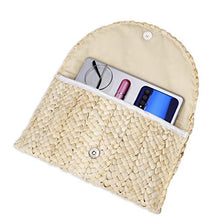 Carica l&#39;immagine nel visualizzatore di Gallery, ISIYINER Pochette in Paglia Estiva,Borsa Mare borsa da donna Eleganti Clutch...