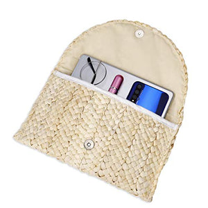 ISIYINER Pochette in Paglia Estiva,Borsa Mare borsa da donna Eleganti Clutch...