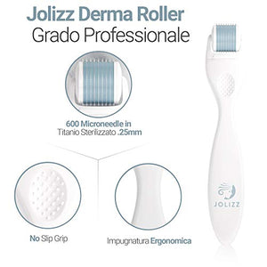 Jolizz Dermaroller - Strumento per Microdermabrasione con 4 Testine 0.25mm... - Ilgrandebazar