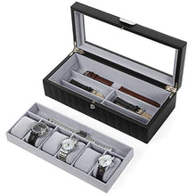 Carica l&#39;immagine nel visualizzatore di Gallery, SONGMICS Scatola Porta Orologi a 2 Livelli con 6 Scomparti, Custodia per... - Ilgrandebazar