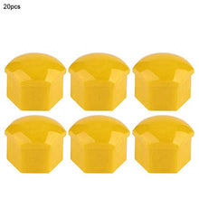 Carica l&#39;immagine nel visualizzatore di Gallery, KIMISS 20pcs tappi per dadi ruota auto, 19mm Auto Hub Coprivite Giallo