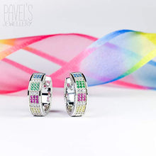 Carica l&#39;immagine nel visualizzatore di Gallery, PAVEL&#39;S Orecchini da donna colorati RAINBOW ARCOBALENO hoops realizzati in... - Ilgrandebazar
