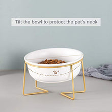 Carica l'immagine nel visualizzatore di Gallery, HCHLQLZ Bianco Ceramica Inclinato Alzato Ciotole per Cani grande, bianco