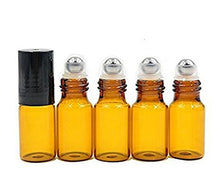 Carica l&#39;immagine nel visualizzatore di Gallery, 24 boccette da 5 ml roll-on Bottles, color ambra, ricaricabile, con sfera in...