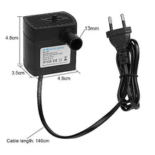 Carica l'immagine nel visualizzatore di Gallery, flintronic Mini Pompe à Eau Submersible (350 L/H, 5 W), Pompe Aquarium Ultra-Silencieux avec 3 Pieds de Ventouses et 2 Buses, Ajustable Pompe Fontaine pour Étang Poisson Fontaine Réservoir de Poissons