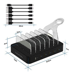 ValueTalks Stazione di Ricarica con 6 USB Porte Caricatore Base 6 - Ilgrandebazar