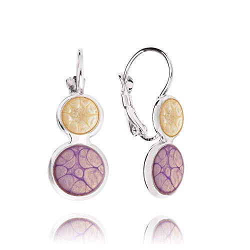 Gioiello Orecchino color Lavanda-Crema e Orchidea Viola-Avorio - Ilgrandebazar