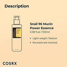 Carica l'immagine nel visualizzatore di Gallery, COSRX Advanced Snail 96 Mucin Power Essence 100ml, Essenza Viso con 96,3% Bava di Lumaca (Snail Mucin), Idratazione di lunga durata, Migliora la vitalità , lenisce la pelle disidratata, Ipoallergenico, Cura Della Pelle, Skincare Coreana