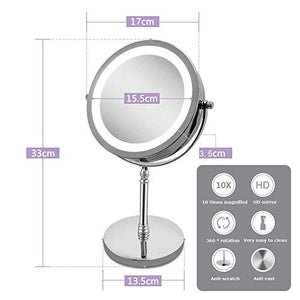 Lighted Makeup Mirror，NOTENS Double-Sided 1x/10x Magnifying 18 LED Il Giro - Ilgrandebazar