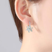 Carica l&#39;immagine nel visualizzatore di Gallery, Orecchini donna in argento sterling con zircone a forma di Blue