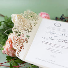 Carica l&#39;immagine nel visualizzatore di Gallery, 50 CARTE CONFEZIONE Fai da te partecipazioni matrimonio taglio laser inviti... - Ilgrandebazar