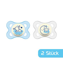 Carica l&#39;immagine nel visualizzatore di Gallery, MAM 512711 - Ciuccio&quot;Night&quot; in lattice per maschietti da 0 a 6 mesi, senza...