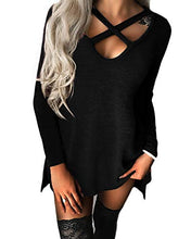 Carica l'immagine nel visualizzatore di Gallery, YOINS Donna Camicia Casuale Camicetta Collo a V Manica Lunga L/EU44, Nero - Ilgrandebazar