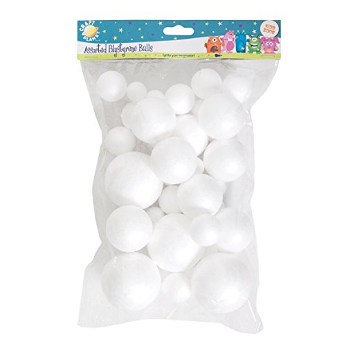 Docrafts - Palline di polistirolo, Misure assortite, Confezione da 40 Pezzi - Ilgrandebazar